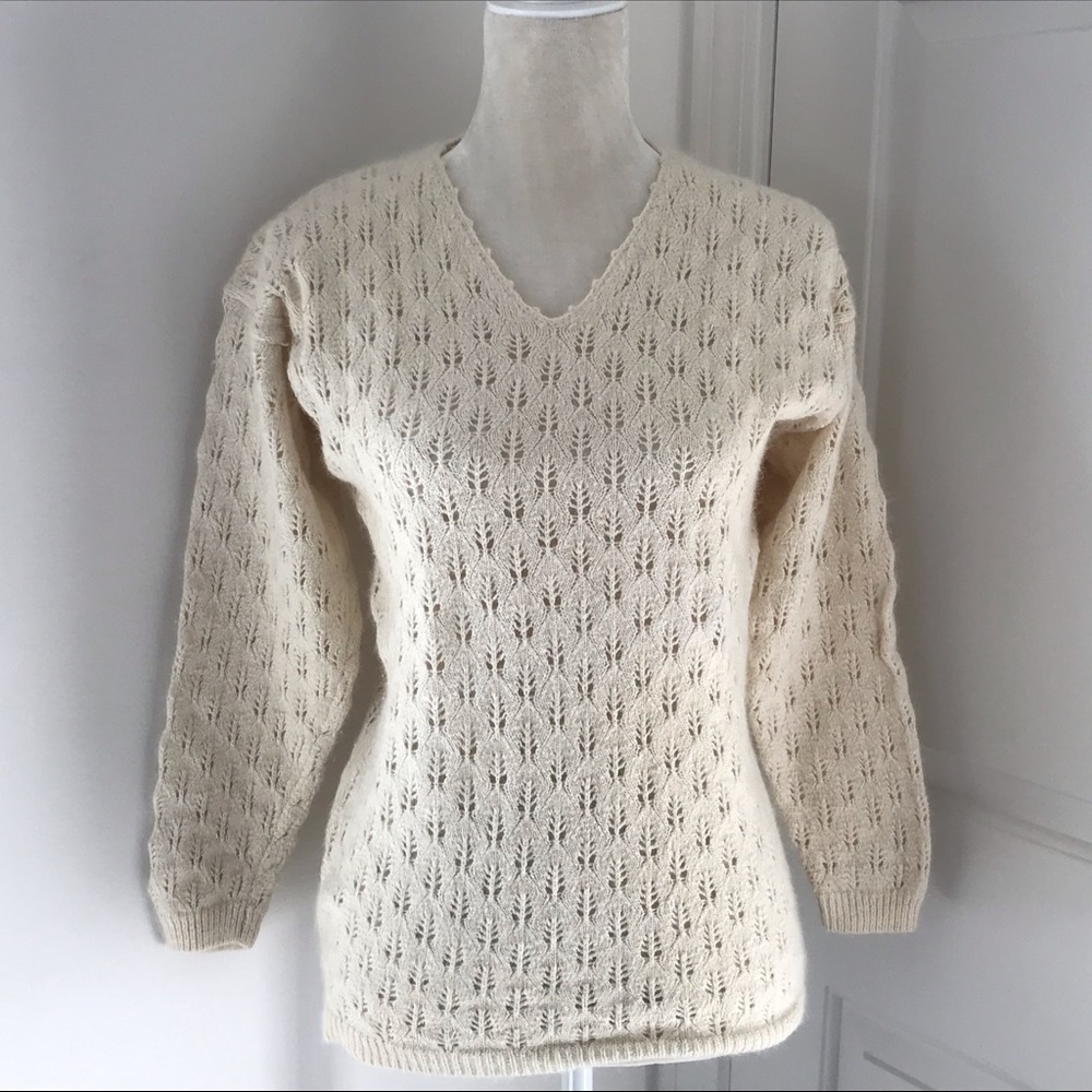Ivory Soft Silk & Angora Sweater